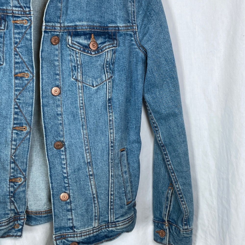 Old Navy Classic Jean Denim Jacket Medium Blue Wash Sz S Tall Western Festival - Picture 3 of 9